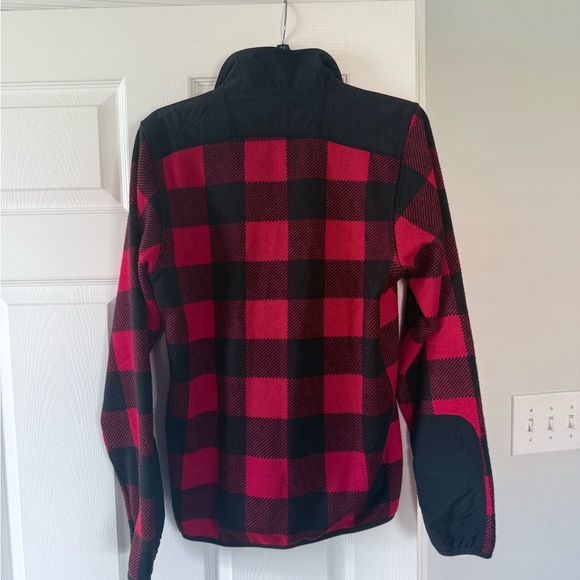 Columbia Men's Red and Black Checkered Zip-Up Sweater - Picture 3 of 3